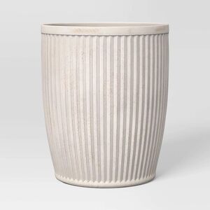 Threshold Studio McGee Weathered Ribbed Planter Pot Off White Indoor Outdoor